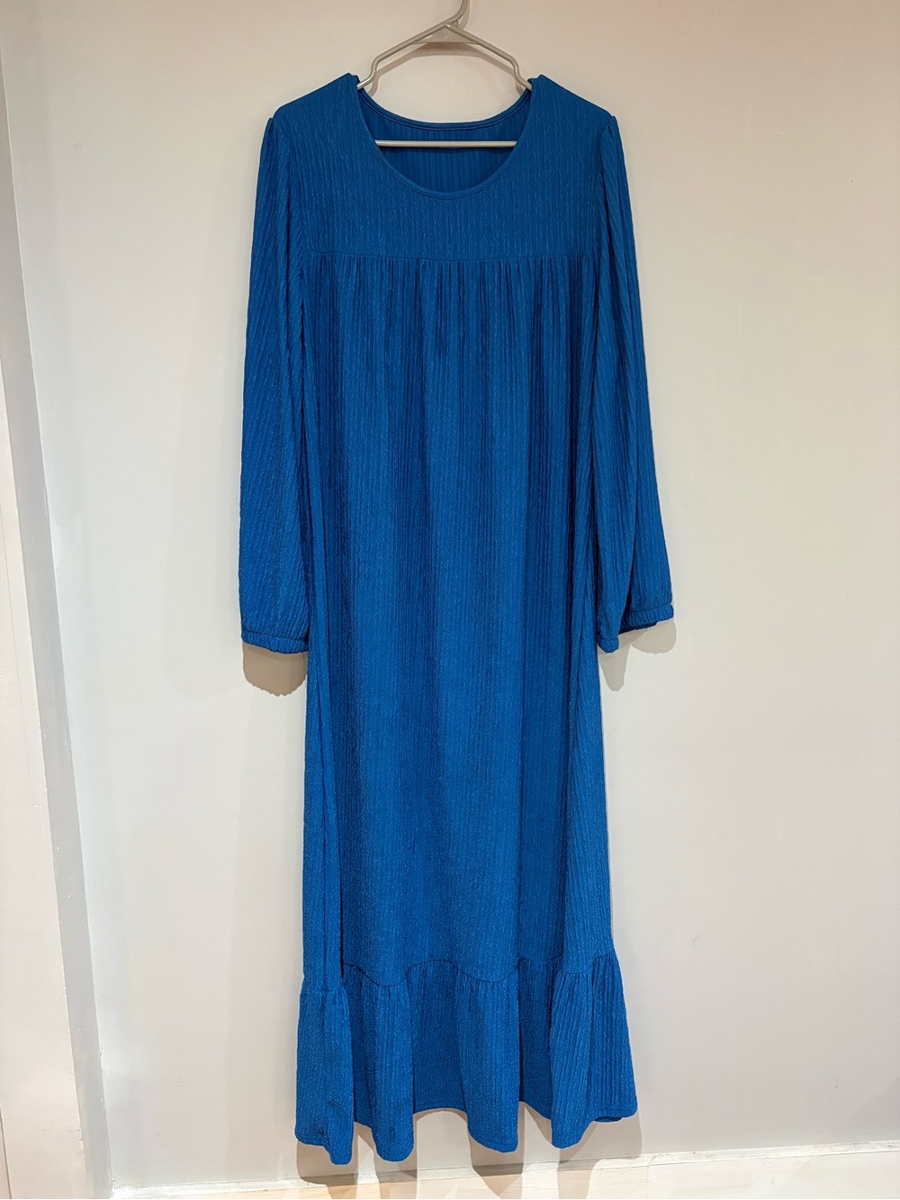 Blue Long Sleeve Maxi Dress